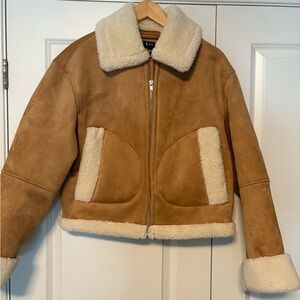 Gap Vegan Suede Sherpa-Trim Jacket